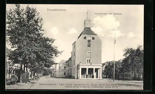 AK Treuenbrietzen, Grossstrasse und Rathaus