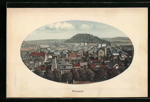 Präge-AK Pössneck, Blick auf die Stadt