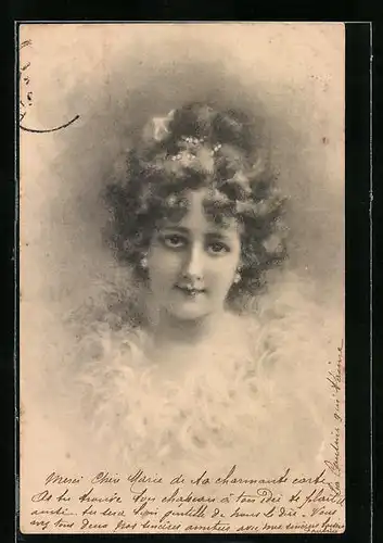 Künstler-AK M. Munk Nr. 150: Hübsche junge Frau mit Stupsnase und Hochsteckfrisur