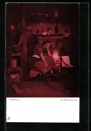 Künstler-AK M. Munk Nr. 141: In Betrachtung.