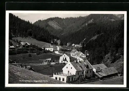 AK Wegscheid, Ortsansicht mit Blick ins Tal