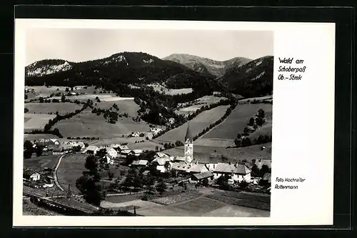 AK Wald am Schoberpass, Gesamtansicht mit Umgebung von oben gesehen