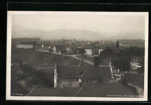 AK Zeltweg, Teilansicht mit Strasse von oben gesehen