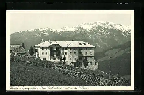 AK Krimml, Waltls Alpengasthof Zur Gerlosplatte aus der Vogelschau