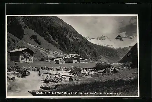 AK Bramberg /Wildkogl, Gasthaus Alpenrose und Pension im Habachtal