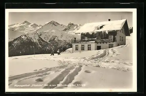 AK Krimml, Gasthof Filzstein am Plattenkogel im Winter