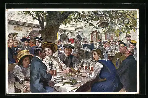 Künstler-AK Salzburg, Gasthaus Stieglkeller