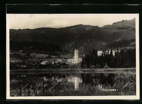 AK Goldegg, Uferpartie mit Kirche