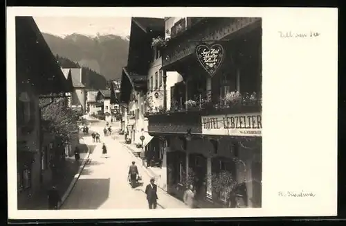 AK Zell am See, Strassenpartie mit Hotel Lebzelter