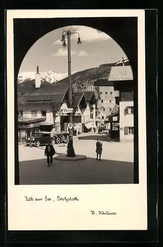 AK Zell am See, Blick auf den Postplatz