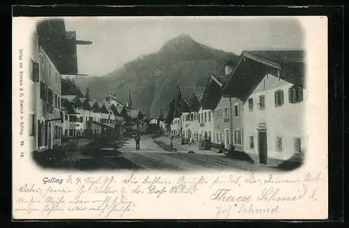 AK Golling, Strassenpartie mit den Bergen
