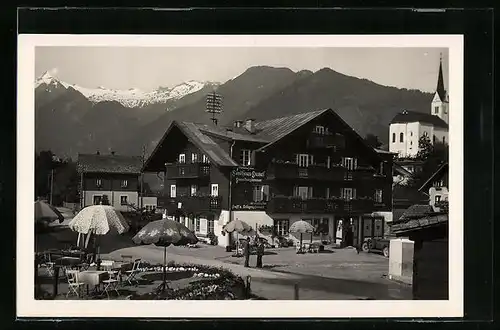 AK Kaprun, Landhaus Demel mit Blick auf Kitzsteinhorn