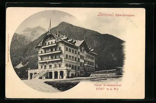 AK Krimml, Blick auf das Hotel Krimmlerhof