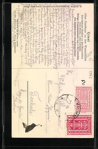 AK Krimml, Altes Gasthaus zu den Wasserfällen