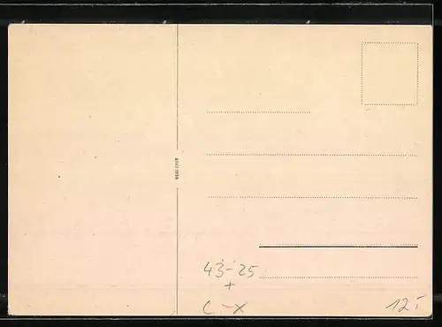 Künstler-AK Chur, Anlasskarte zur Fahnenweihe der Musikgesellschaft Union 1939, Fahnen mit Wappen