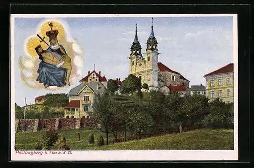 AK Linz a. D., Pöstlingberg mit Kirche