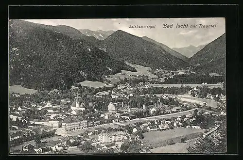 AK Bad Ischl, Salzkammergut, Teilansicht mit Trauntal