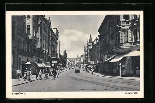 AK Linz /Donau, Partie in der Landstrasse