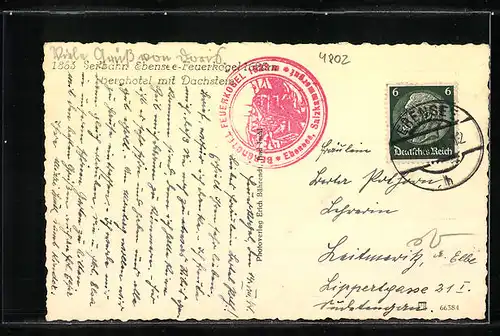 AK Ebensee, Berghotel Feuerkogel mit Dachstein