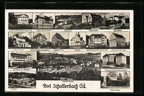 AK Bad Schallerbach, Gesamtansicht, Badehaus, Hotels und Kurhäuser