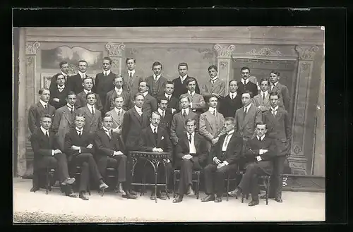 Foto-AK Kremsmünster, Absolventen der Matura 1912