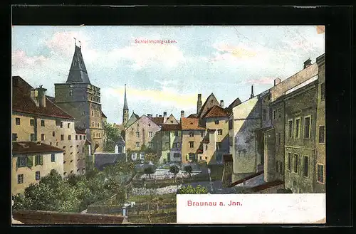 AK Braunau a. Inn, Partie am Schleitmühlgraben