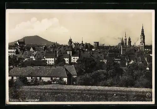 AK Görlitz, Ortsansicht mit Landeskrone