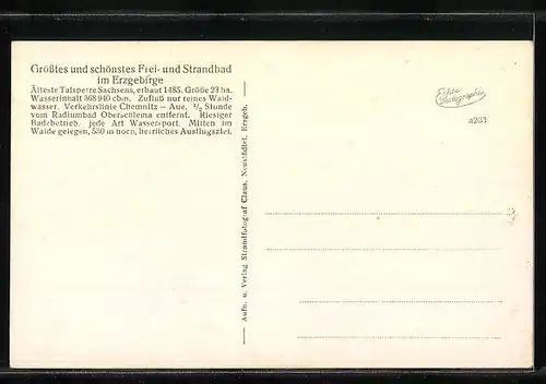 AK Neustädtel /Erzgeb., Strandbad Filzteich