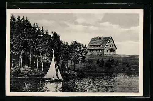 AK Oelsnitz-Taltitz /Vogtl., Strandcafe an der Picker Talsperre