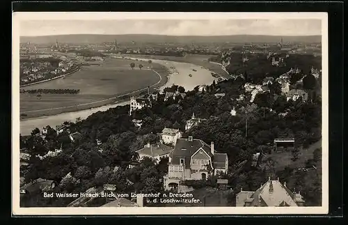 AK Dresden, Blick auf den Weissen Hirsch vom Louisenhof aus