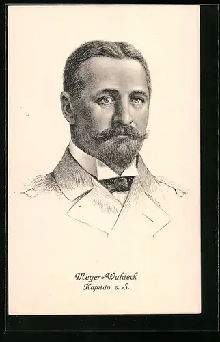 Künstler-AK Portrait von Meyer-Waldeck, Kapitän zur See