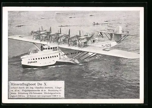 AK Wasserflugzeug Riesenflugboot Do X, Dornier
