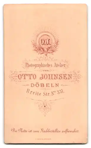 Fotografie Otto Johnsen, Döbeln, Breitestr. 331, Portrait stattlicher Mann mit Vollbart
