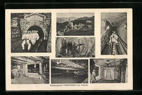 AK Hallein, Salzbergwerk Dürrnberg, Einfahrt in den Stollen, Rolle und Salzsee