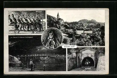 AK Hallein, Salzbergwerk Dürrnberg, Stolleneinfahrt, Salzsee und Ausfahrt