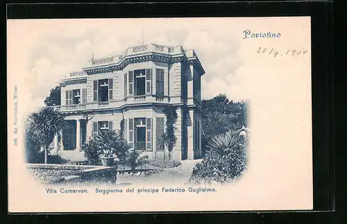 AK Portofino, Villa Carnarvon, Soggiorno del principe Federico Guglielmo