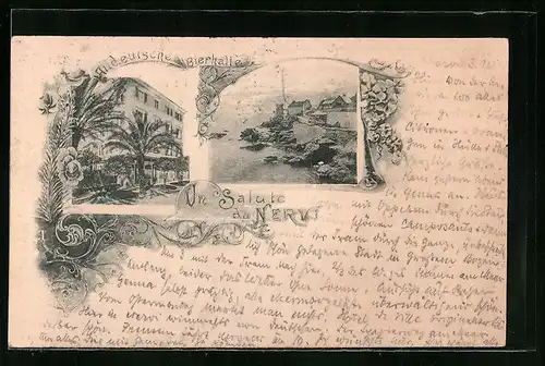 AK Nervi, Gasthaus Altdeutsche Bierhalle, Uferpartie