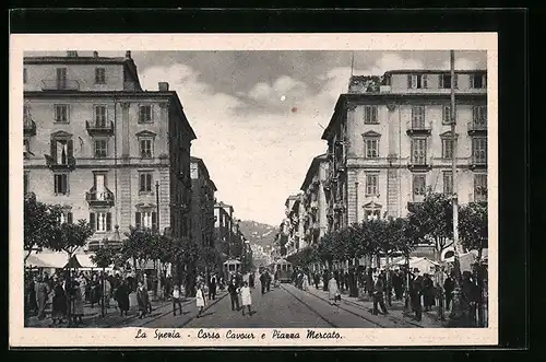 AK La Spezia, Corso Cavour e Piazza Mercato