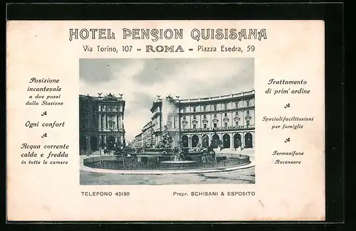 AK Roma, Hotel Pension Quisiana, Via Torino, 107
