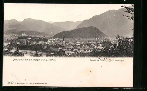 AK Bad Ischl, Panorama mit Siriuskogel und Dachstein