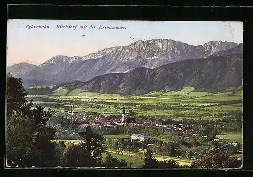 AK Kirchdorf, Ortsansicht mit der Kremsmauer