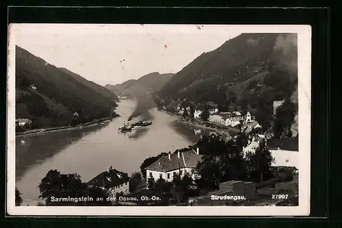 AK Sarmingstein, Dampfer auf der Donau