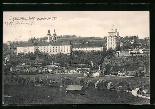 AK Kremsmünster, Ortsansicht aus der Vogelschau