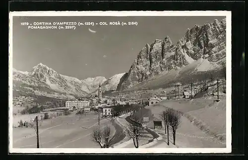 AK Cortina d`Ampezzo, Panorama con Col Rosa e Pomagagnon