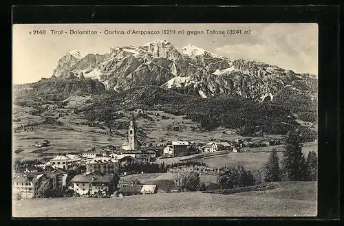 AK Cortina d`Ampezzo, Gesamtansicht gegen Tofona