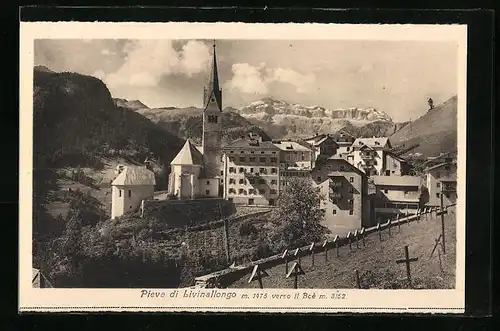 AK Pieve di Livinallongo, Ortsansicht mit Kirche