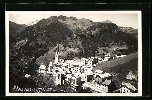 AK Pieve di Livinallongo, Ortsansicht mit Kirche aus der Vogelschau