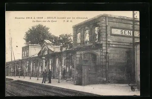 AK Senlis, La Gare vue du Quai, Bahnhof