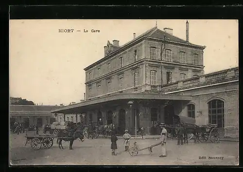 AK Niort, La Gare, Bahnhof