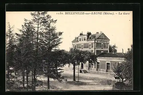 AK Belleville-sur-Saone, La Gare, Bahnhof